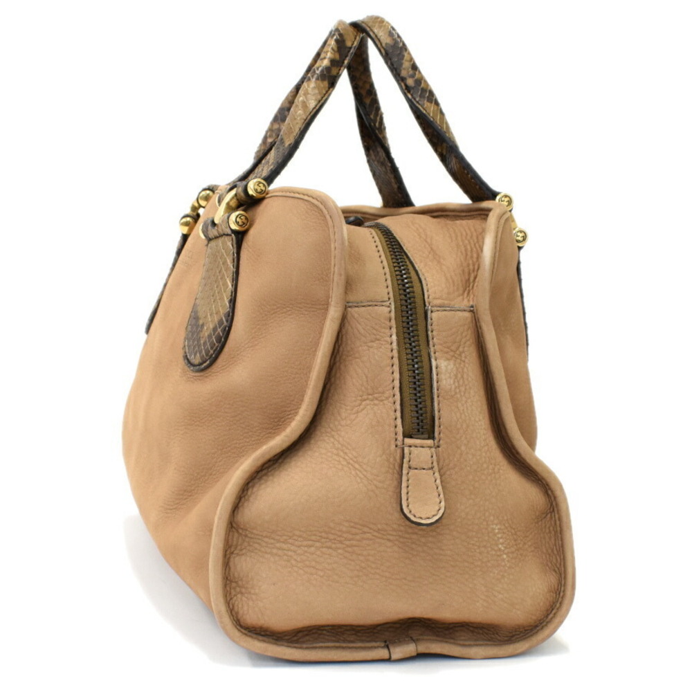 Gucci Brown Bag Python Leather Boston - image 2